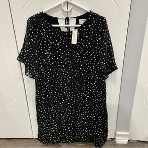 NWT Anthropologie Cloth & Stone Black Speckled Print Tunic Dress